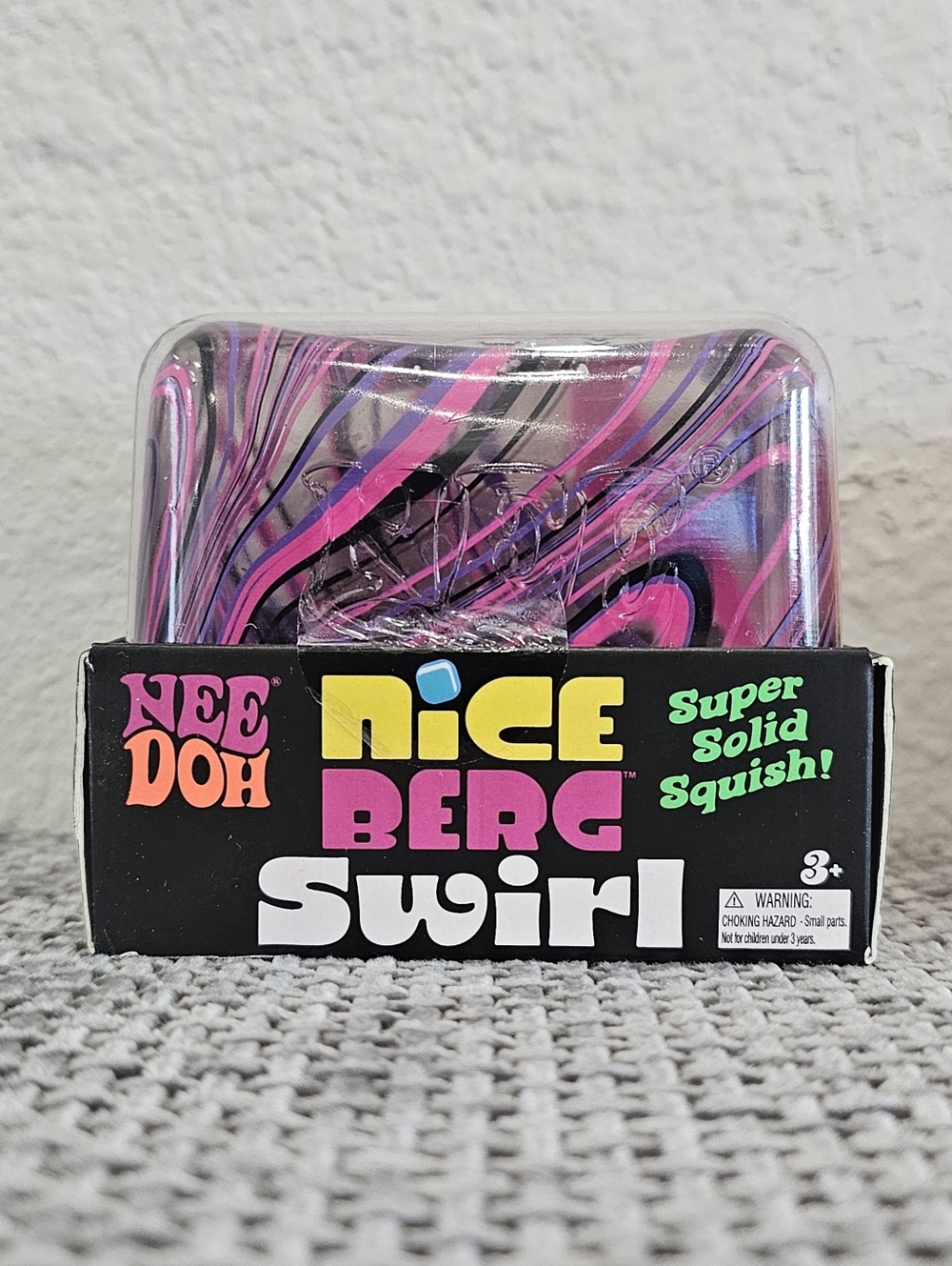 NWT Nice Berg Swirl Super Solid Squish Needoh - Pink/Purple/Black